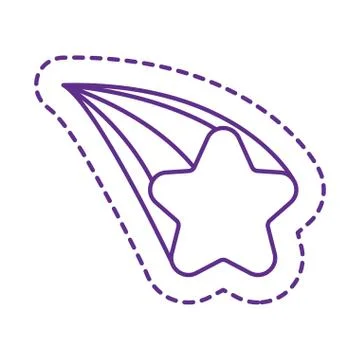 Cute star patch line style icon vector design Stock Illustration