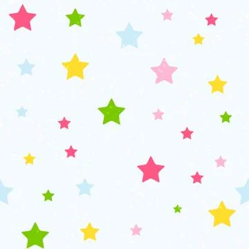 Cute Star Seamless Pattern Background Vector Illustration Illustrazione stock