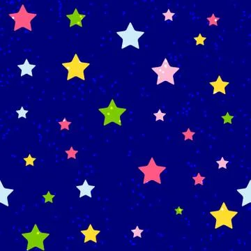 Cute Star Seamless Pattern Background Vector Illustration Illustrazione stock
