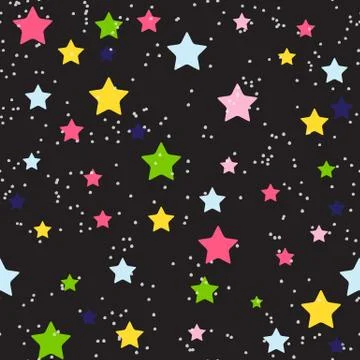 Cute Star Seamless Pattern Background Vector Illustration Illustrazione stock