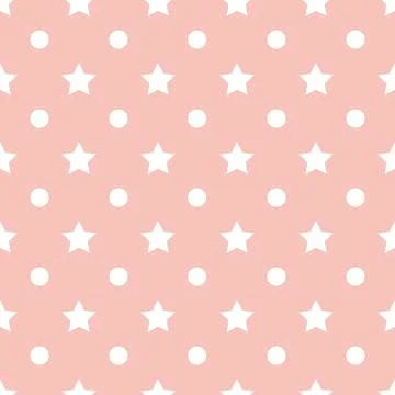 Cute Star Seamless Pattern Vector Stock Illustration
