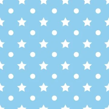 Cute Star Seamless Pattern Vector Stock Illustration