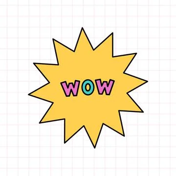 Cute star with the text Wow Stock Illustration