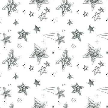 Cute starry hand drawn Stock-Illustration