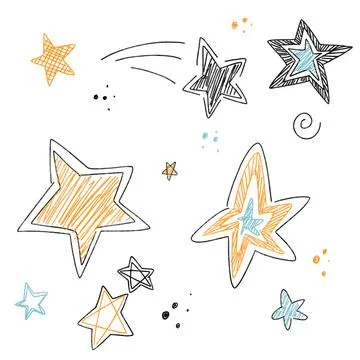 Cute starry hand drawn Stock Illustration