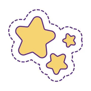 Cute stars patch line and fill style icon vector design Illustrazione stock