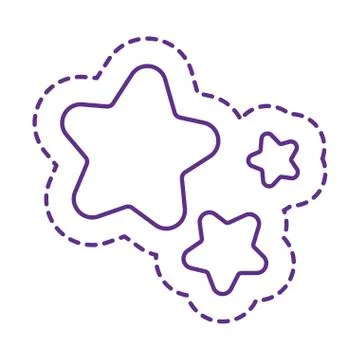 Cute stars patch line style icon vector design 스톡 일러스트