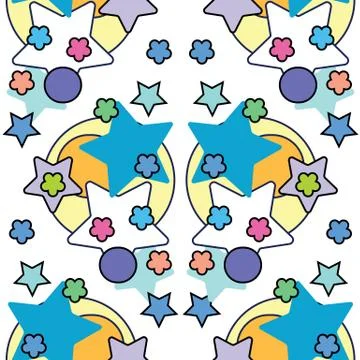 Cute stars simple pattern. Nursery illustration, good for room decor, wall art Stock Illustration