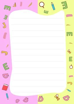 Cute stationery template featuring lined paper design perfect for notes Stock Illustration
