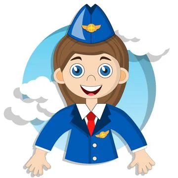 Cute stewardess. Stock Illustration