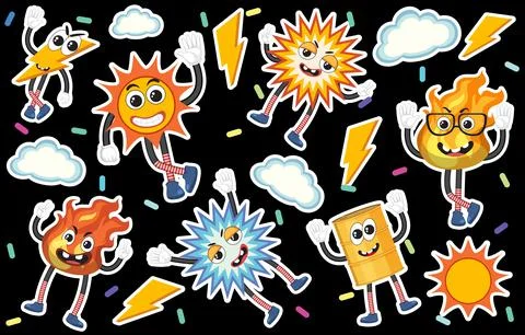 Cute sticker seamless pattern Stock Illustration