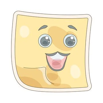 Cute sticky note sticker Stock Illustration