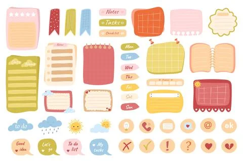 Cute Sticky Notes Stock Illustration