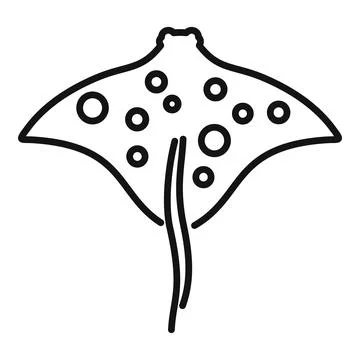 Cute stingray icon outline vector. Fish animal Stock Illustration