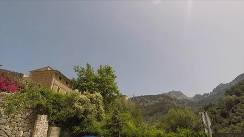 Cute stone house in the mountains Stock Footage 127869997