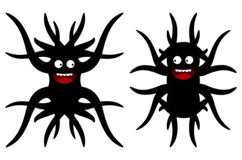 Cute strange creatures. Isolated Stock Illustration