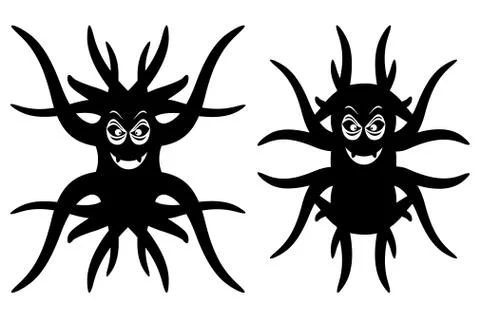 Cute strange creatures. Isolated Stock Illustration