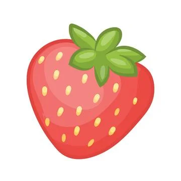 Cute Strawberry Cartoon Fruit Vector Illustration. Illustrazione stock