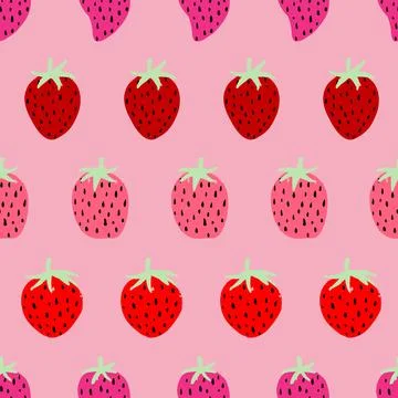 Cute strawberry design vector seamless pattern Stock Illustration