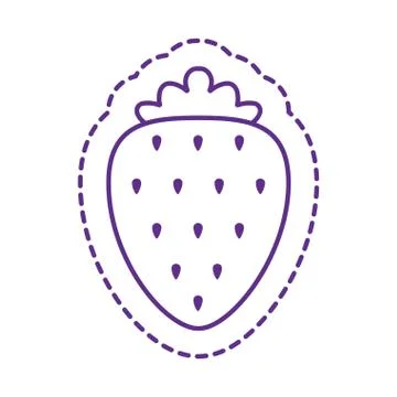 Cute strawberry patch line style icon vector design 库存插图
