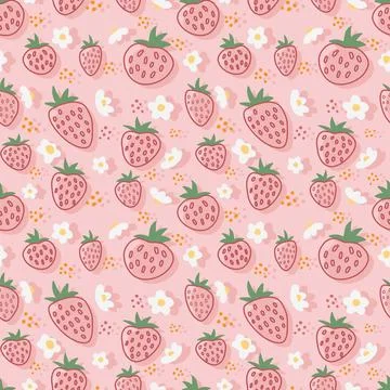 Cute Strawberry Pattern Stock Illustration