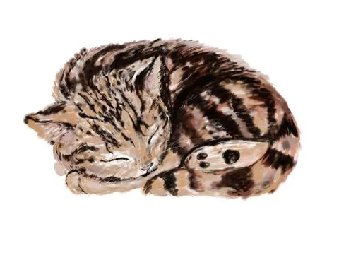 Cute striped brown kitty. Stock Illustration