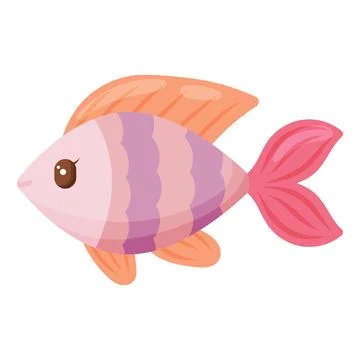 Cute Striped Fish Vector Illustration Design Stock Illustration