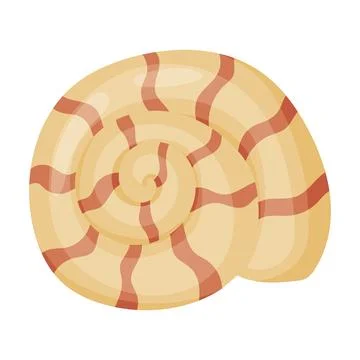 Cute Striped Spiral Seashell Vector Illustration 스톡 일러스트
