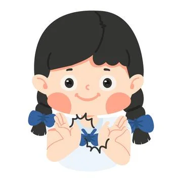 Cute studemt is clapping hands Illustrazione stock