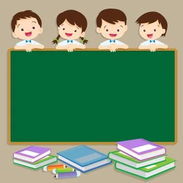 Cute student post smile on a chalkboard Stock Illustration