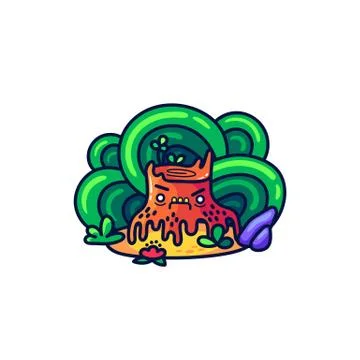 Cute stump in doodle style. Stock-Illustration