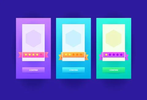 Cute style game UI background design. Vector User Interface. Set of flat Stockillustratie