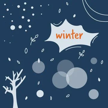 Cute stylish postcard about winter, snow, nature Stock Illustration