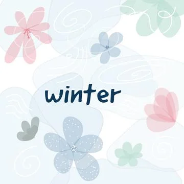 Cute stylish postcard about winter, snow, nature Stock Illustration