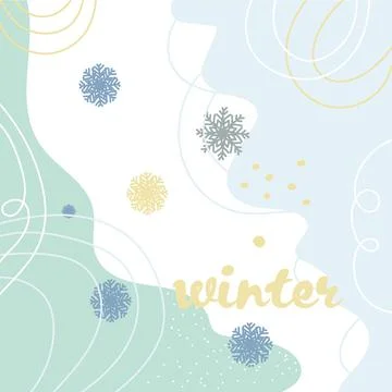 Cute stylish postcard about winter, snow, nature Stock Illustration