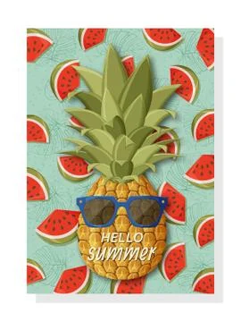 Cute summer background template for banners and wallpapers, invitation cards  Stock Illustration