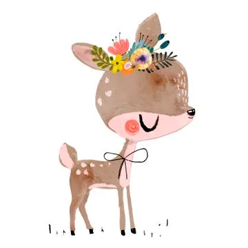 Cute summer deer Stock Illustration
