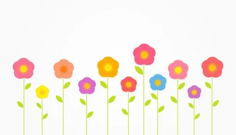 Cute summer flowers background. Vector illustration. Stock Illustration