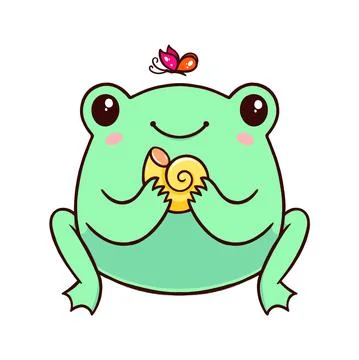 Cute summer frog Stock Illustration
