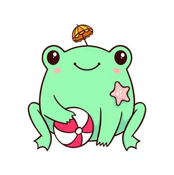 Cute summer frog Stock Illustration