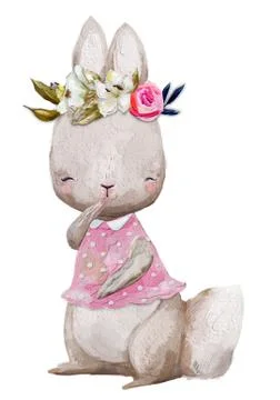 Cute summer hare Stock Illustration