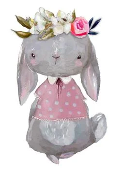 Cute summer hare Stock Illustration