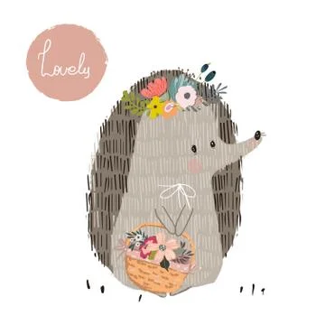 Cute summer hedgehog Stock Illustration
