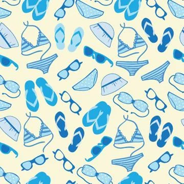 Cute summer vacations seamless background. Stock-Illustration
