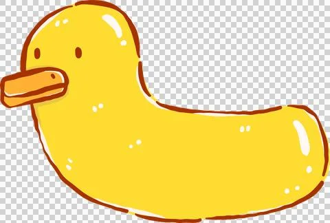 Cute summer Yellow Duck Float Hand Drawn Illustrazione stock