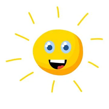 Cute sun. Element of summer and nature. Yellow warm object. Stock Illustration