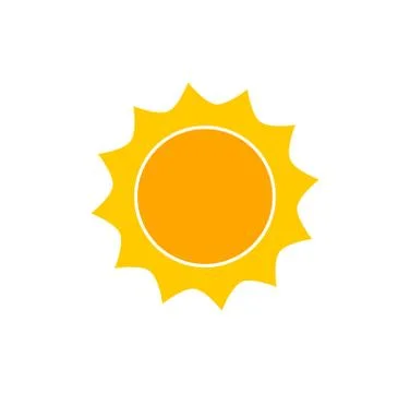 Cute sun icon. Flat design vector. Stock Illustration