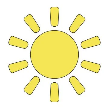 Cute sun isolated on a white background Stock Illustration