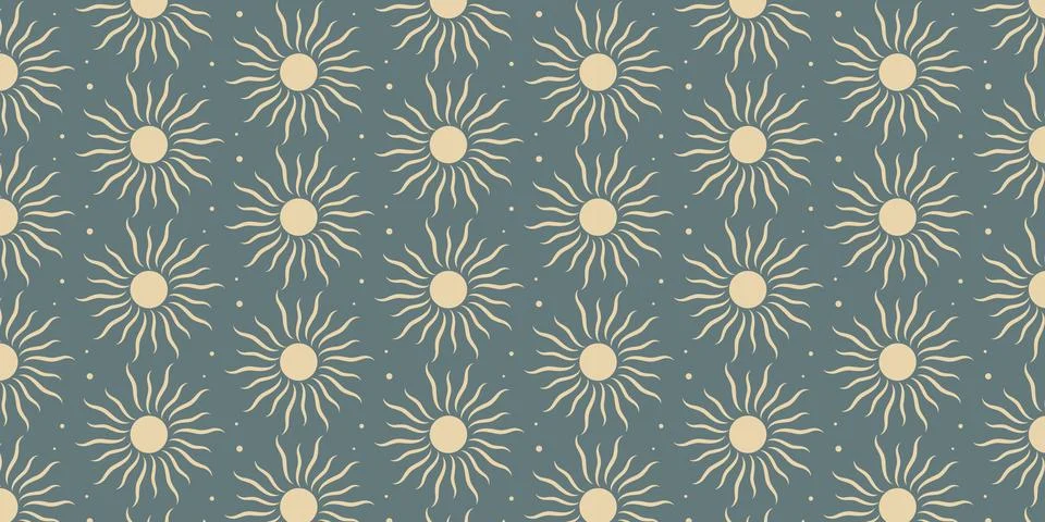 Cute Sun Pattern Background for Summer Design 库存插图