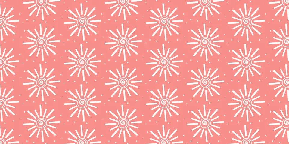 Cute Sun Pattern Background for Summer Design 库存插图